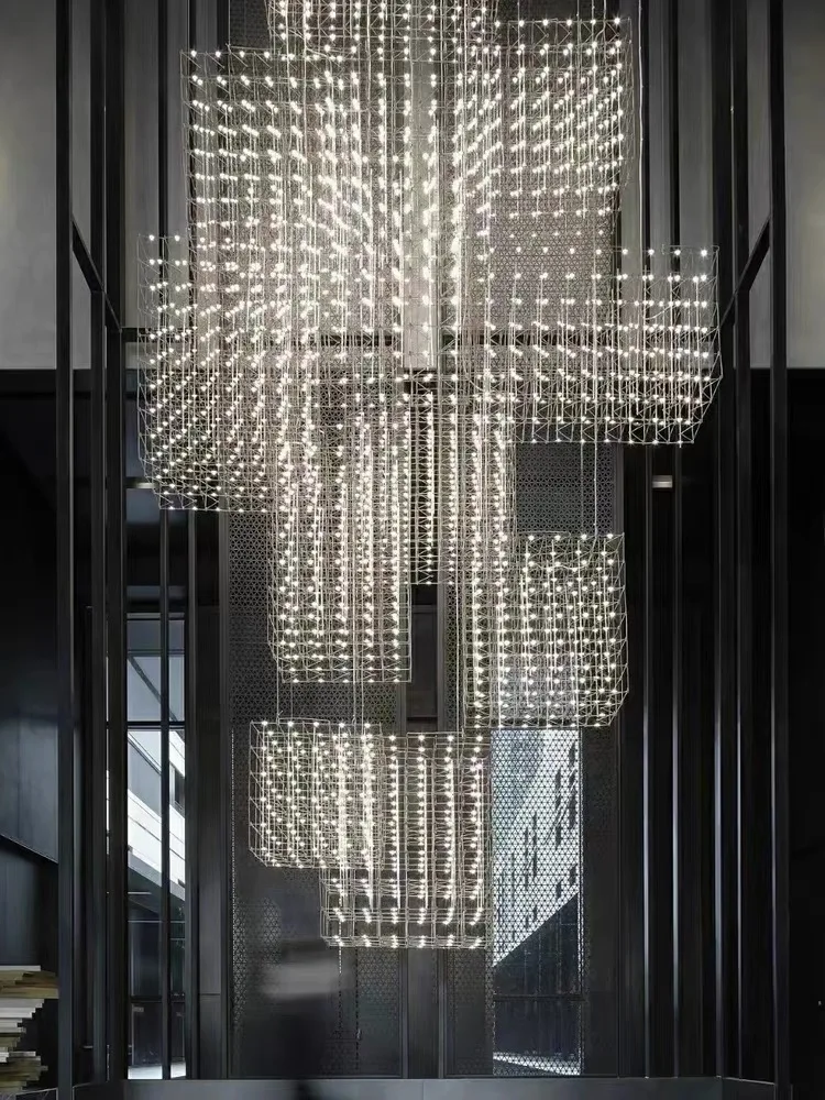 

Starlight Luxury Restaurant Pendant Light Modern Coffee Bar Counter Clothing Shop Light Kitchen Table Led Rubik's Cube Light