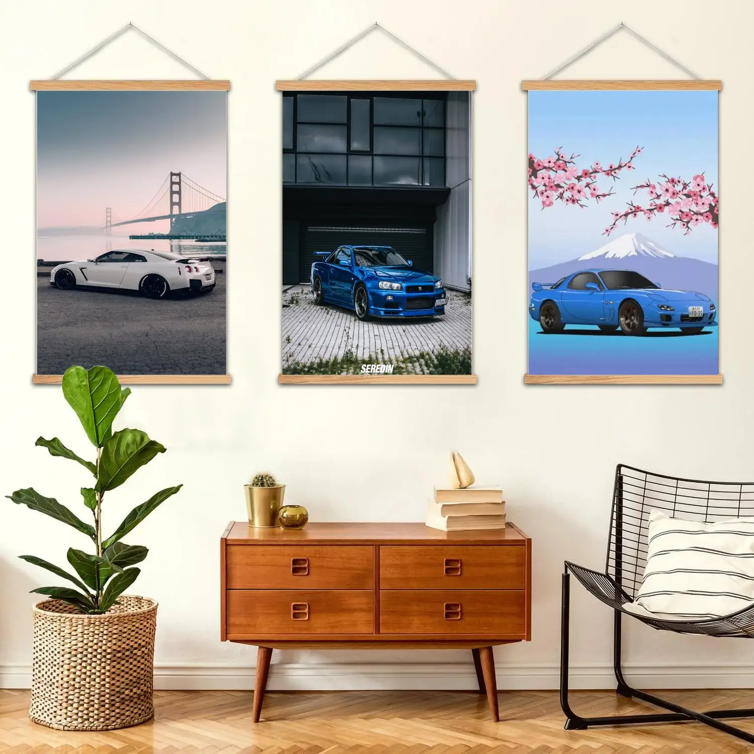 gtr skyline Framed Wall Painting Canvas Art Poster, Wall Art  Modern Family Bedroom Decor Posters,Decorative painting