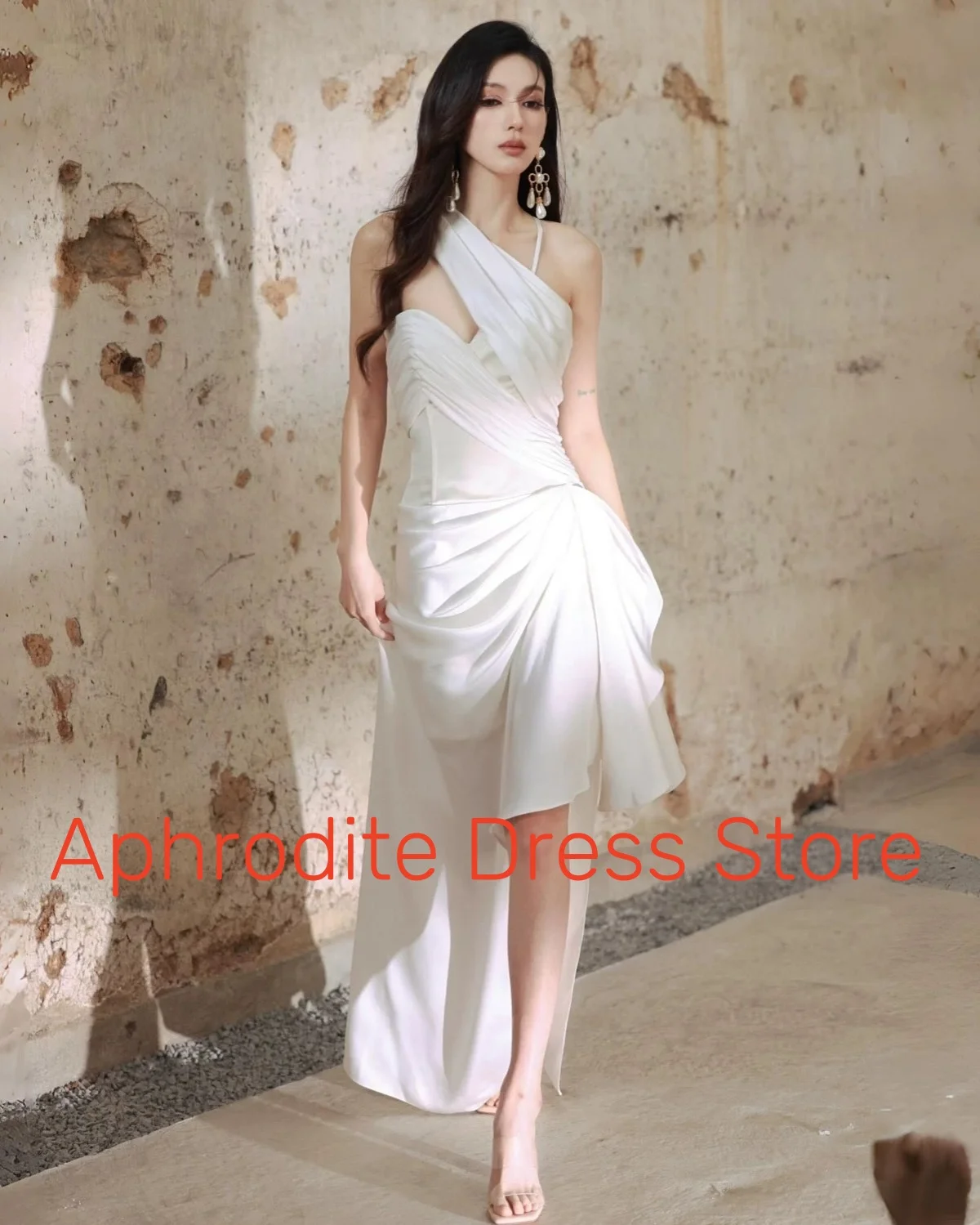 Customized High Quality Jersey Evening Dresses Temperament V-Neck Sleeveless Celebrity Gowns Custom Size Special Occas