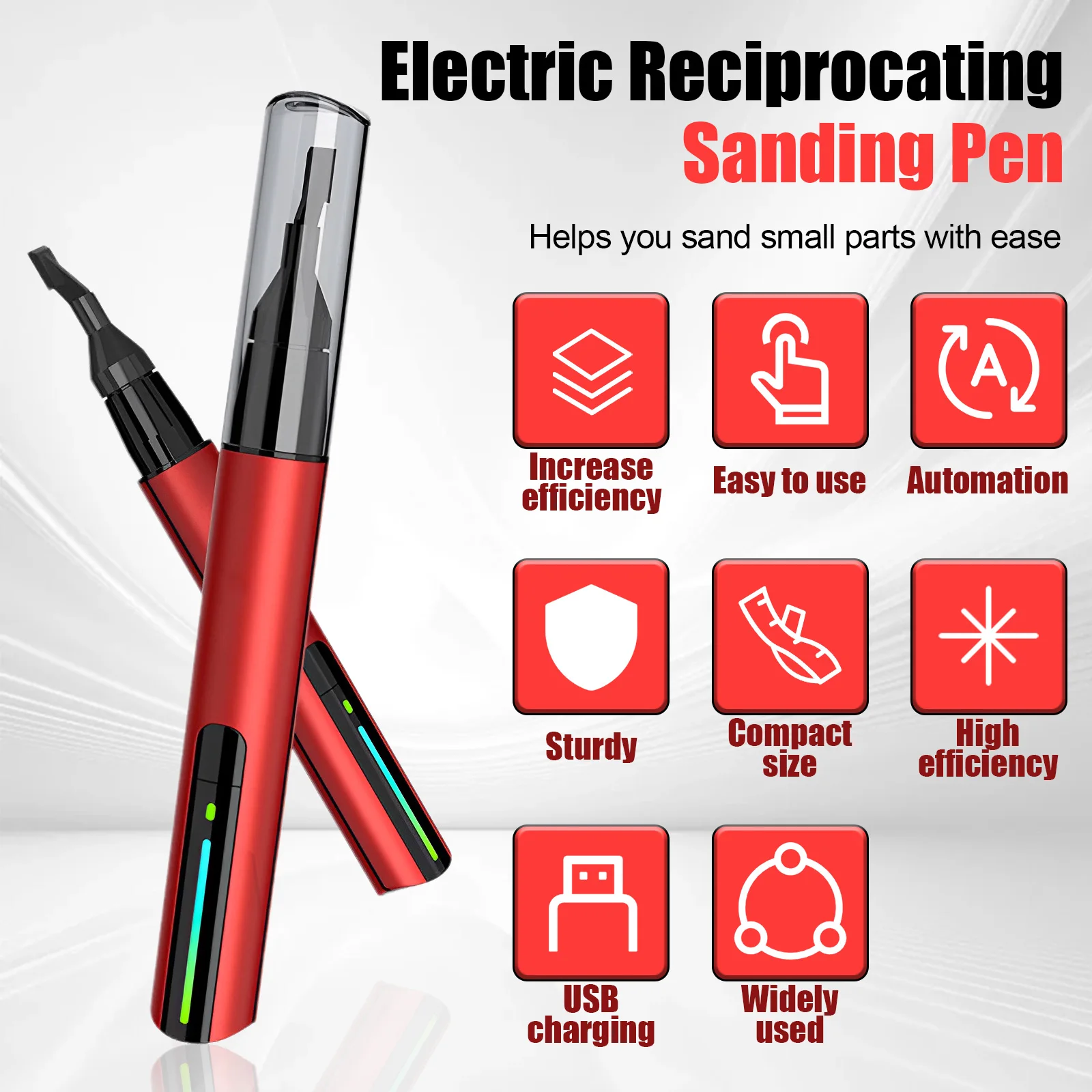 

Reciprocating Sander Electric Grinding Pen Plastic Model Sanding Paper Head for Military Model Craft Tools Hobby USB Mini Sander