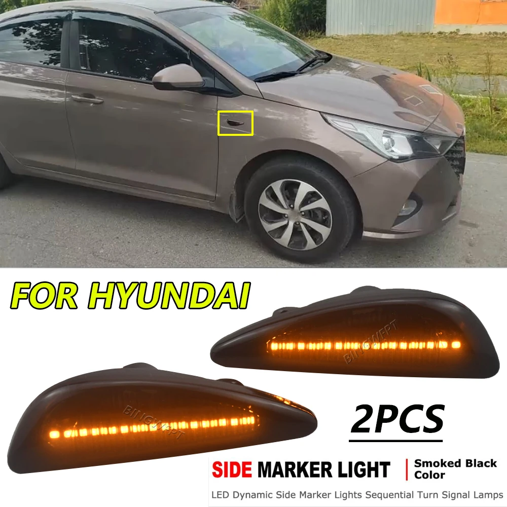 

For Kia Sportage 2011 2012 2013 2014 2015 2016 2017 LED Dynamic Turn Signal Light Side Marker Sequential Fender Running Lamps