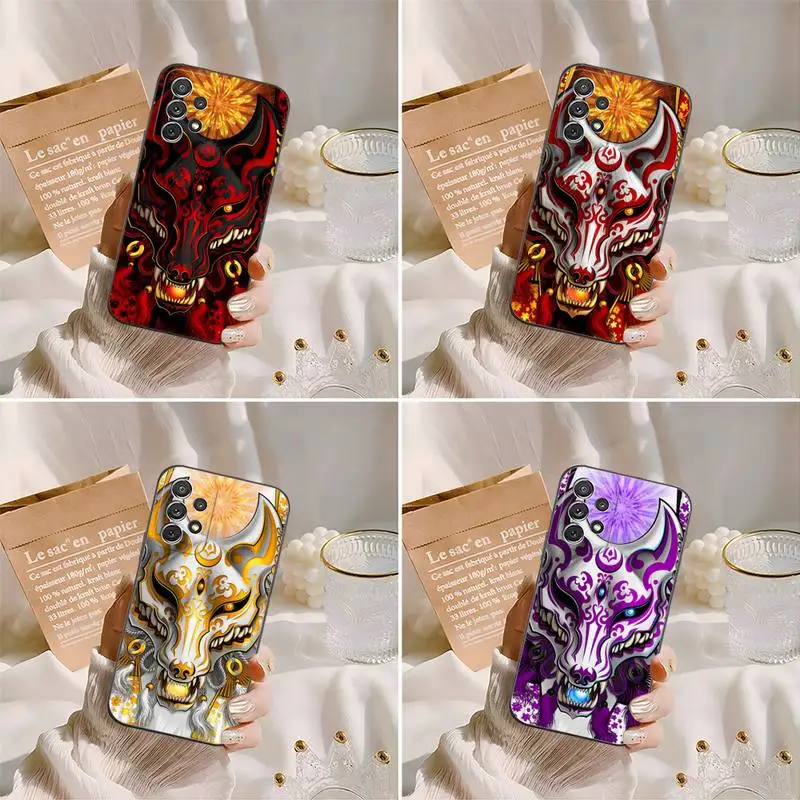 Японский чехол для телефона с изображением лисы девять хвостов животных для Samsung S20 Fe Lite S21 S30 Ultra S8 S9 S10 E Plus черный мягкий чехол