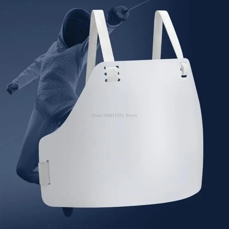 Pull On Fencing Chest Guard for Practice and Club Training, White Breast Wear Adjustable Design and Side Wear Point for Athletes