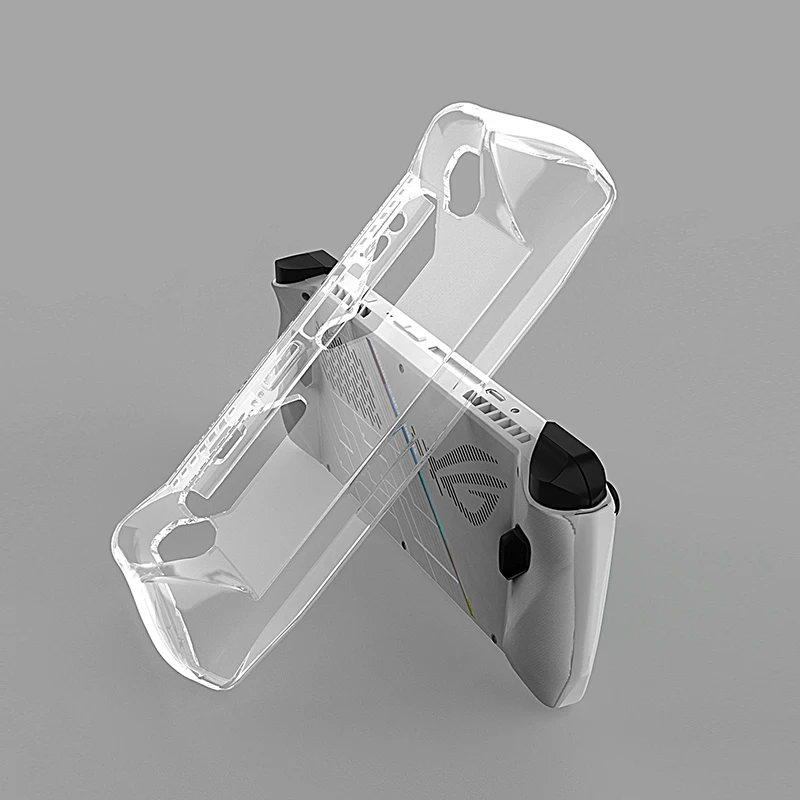 Funda de piel ergonómica, accesorios de juego para Asus ROG Ally, funda protectora trasera de silicona transparente para consola de juegos