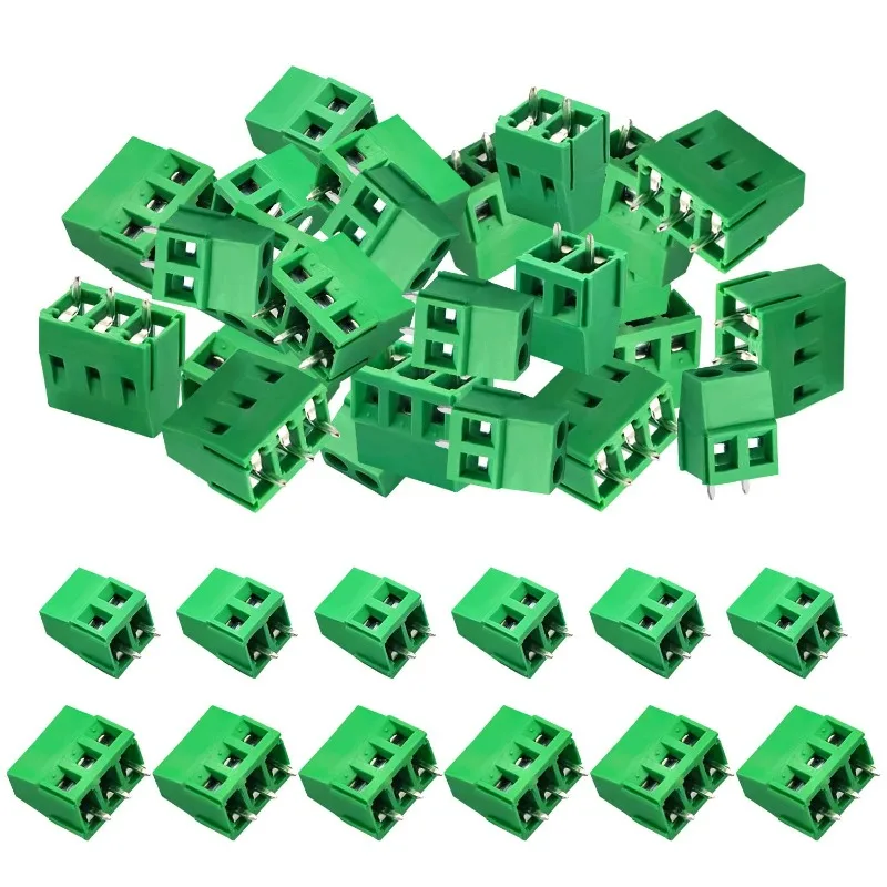 60PCS 5.08mm Pitch PCB Screw Terminal Blocks (30x2Pin+30x3Pin), Firm Connection, Easy Wiring for Electronic DIY Projects