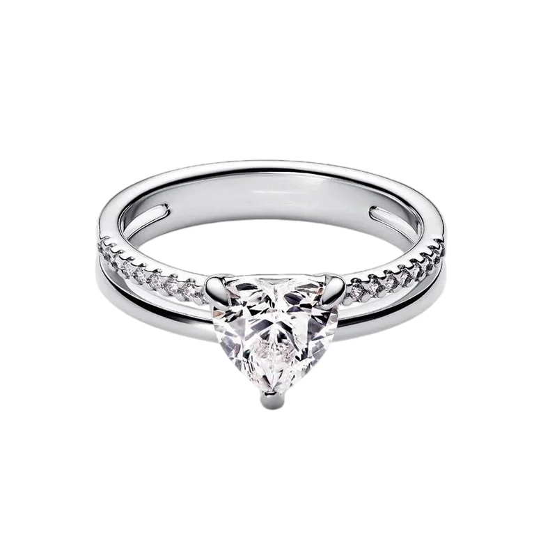 Women's 925 Silver Double Love Butterfly Gold Ring