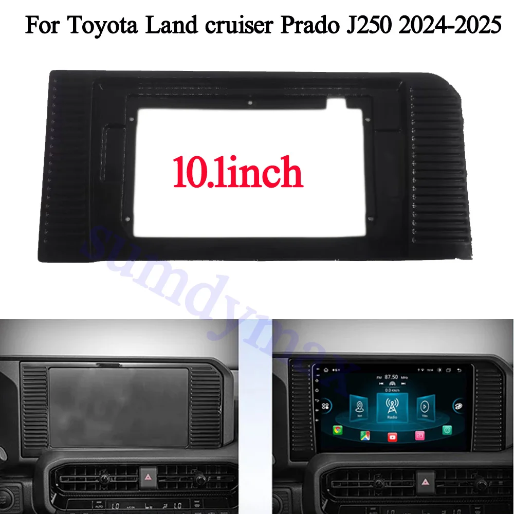 

10.1-дюймовая 2DIN рамка-адаптер для автомагнитолы Toyota Land Cruiser Prado J250 2024-2025: Комплект для установки Android-магнитолы с большим экраном на приборную панель