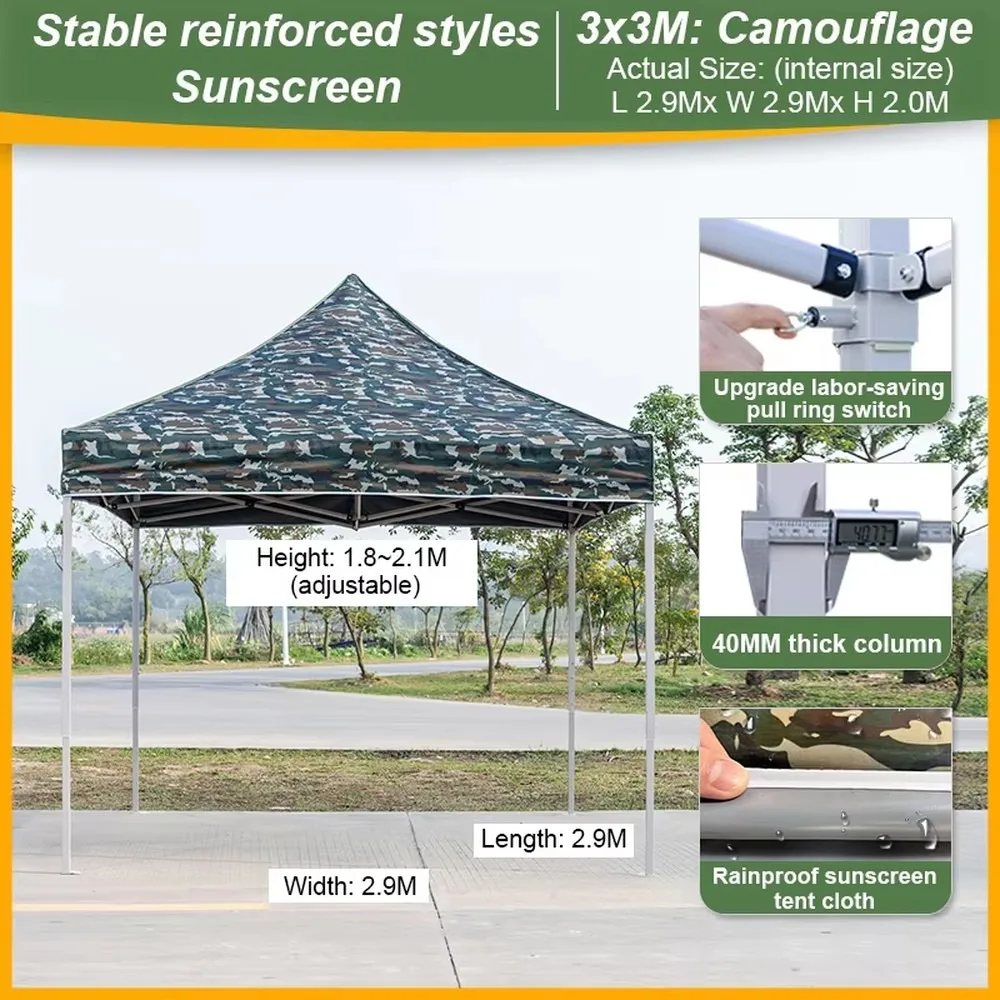 3x3 Automatic Pop Up Canopy Tent Outdoor Party Trade Show Gazebo Beach Marquee Advertising Shelter
