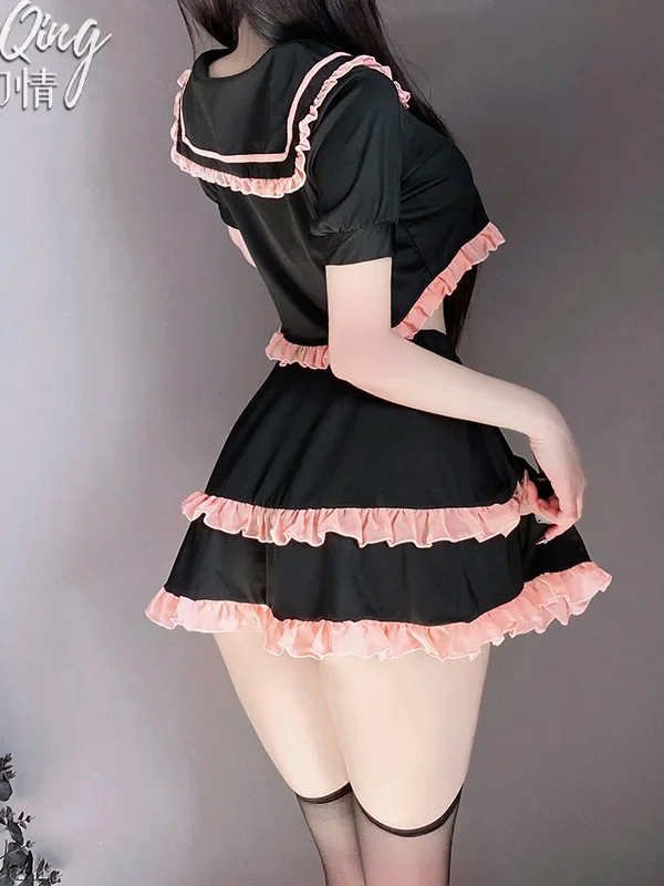 ملابس داخلية مفرغة للطالبات ، زي مدرسي للفتيات اللطيفة ، مجموعة تنورة ، أنيقة ومثيرة ، قوس صلب ، سحر ناضج ، JK ، YC87
