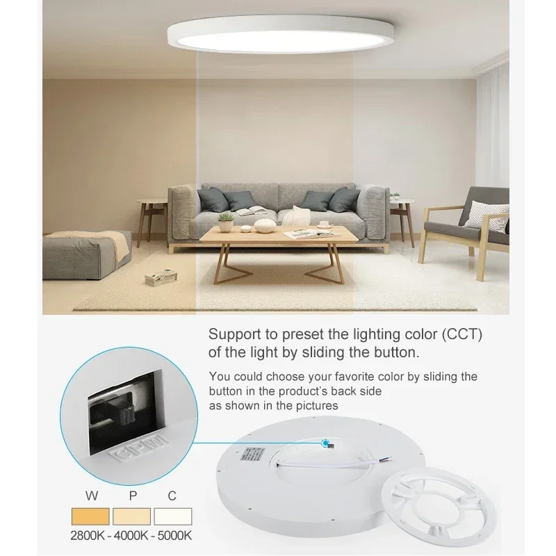 

Wood Grain Modern LED Ceiling Light Golden One with 3 Colors Home Lighing Kitchen Bedroom Bathroom Surface Lamp