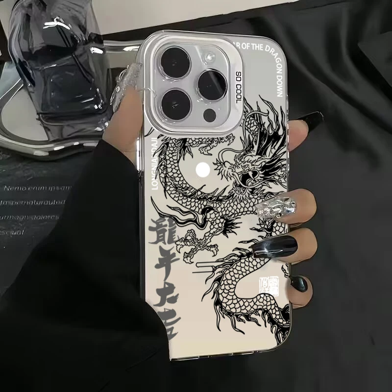 Luxury Dragon Totem Phone Case For Samsung Galaxy S24 S23 S22 S21 Ultra Plus S20 FE A14 A34 A13 A23 A33 A54 A53 A52 Soft Cover