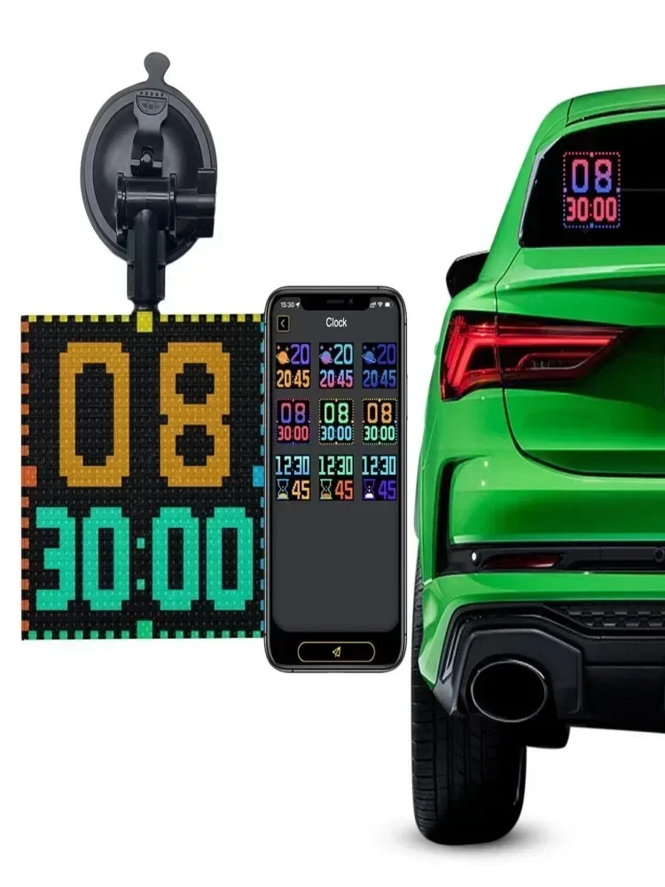 Car LED display screen gesture light expression light mobile APP control car rear window warning light matrix pixel panel