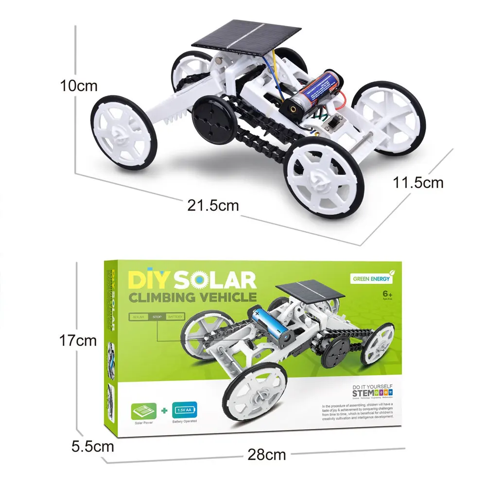 Véhicule d'escalade solaire à quatre roues motrices, bricolage, éducatif expérimental scientifique, jouets électriques, puzzle cadeau pour enfants, VGtrag