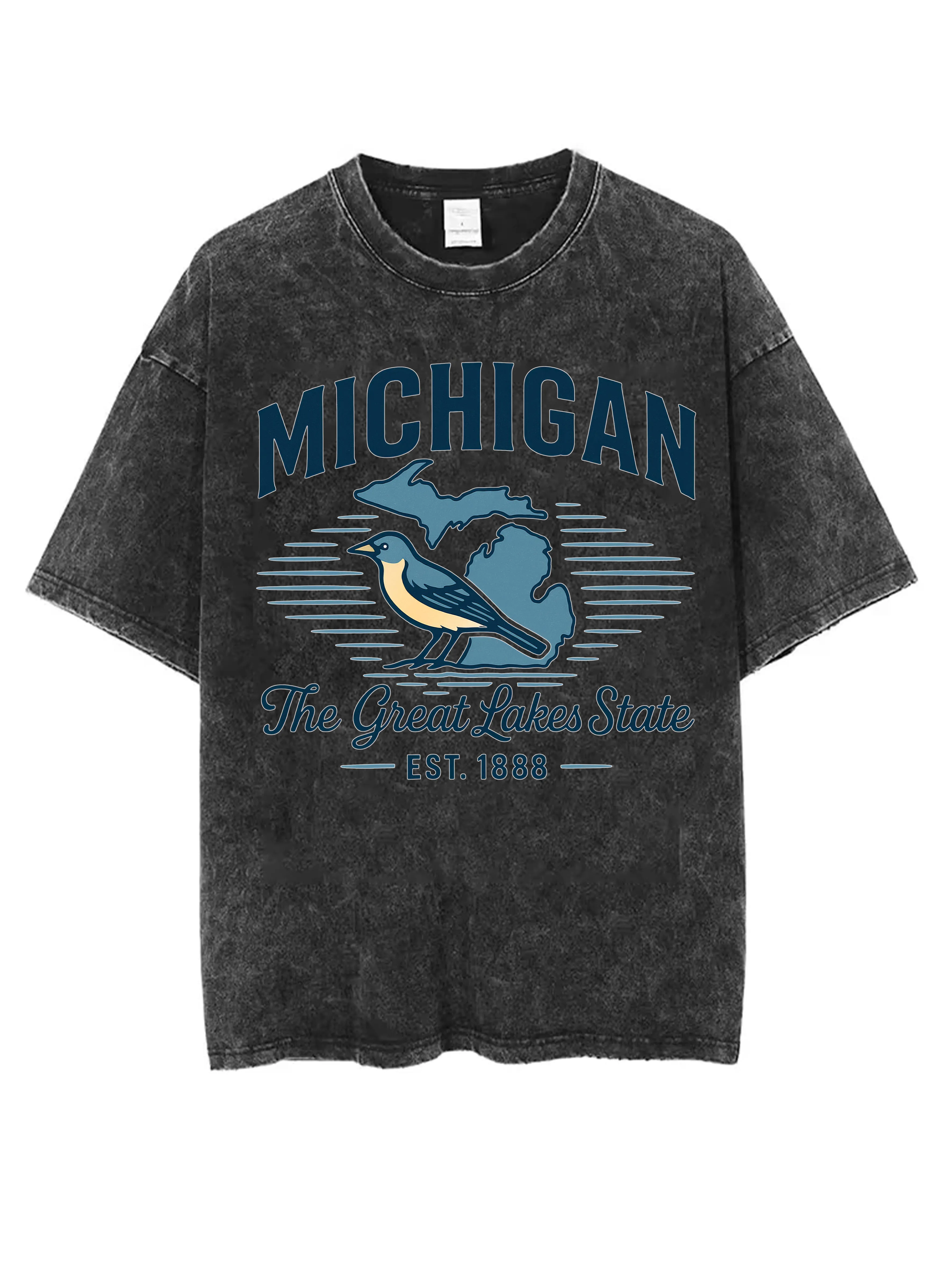 

MICHIGAN I’m sorry did I roll my eyes out loud Unisex Black Washed Round Neck T-Shirt Loose for Women Great for Winter Christmas