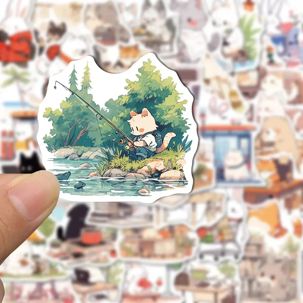 

10/30/50pcs Kawaii Cartoon Animal Aesthetic Stickers Decoration Decals Waterproof DIY Stationery Laptop Cute Kids Sticker Toys