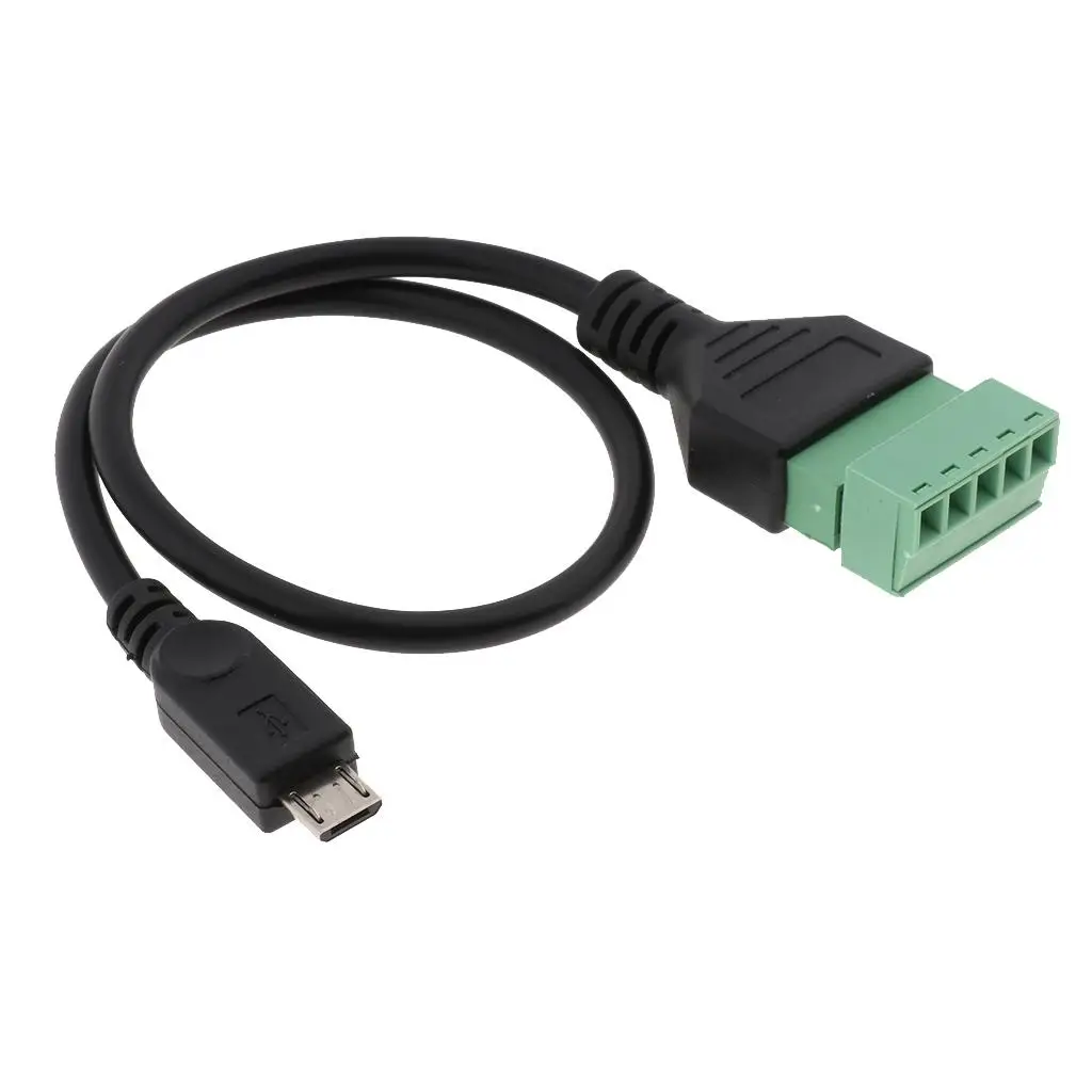 Micro USB Male to 5 Pin Female Screw Terminals Adapter 25cm Extension Cable for Computer TV Devices