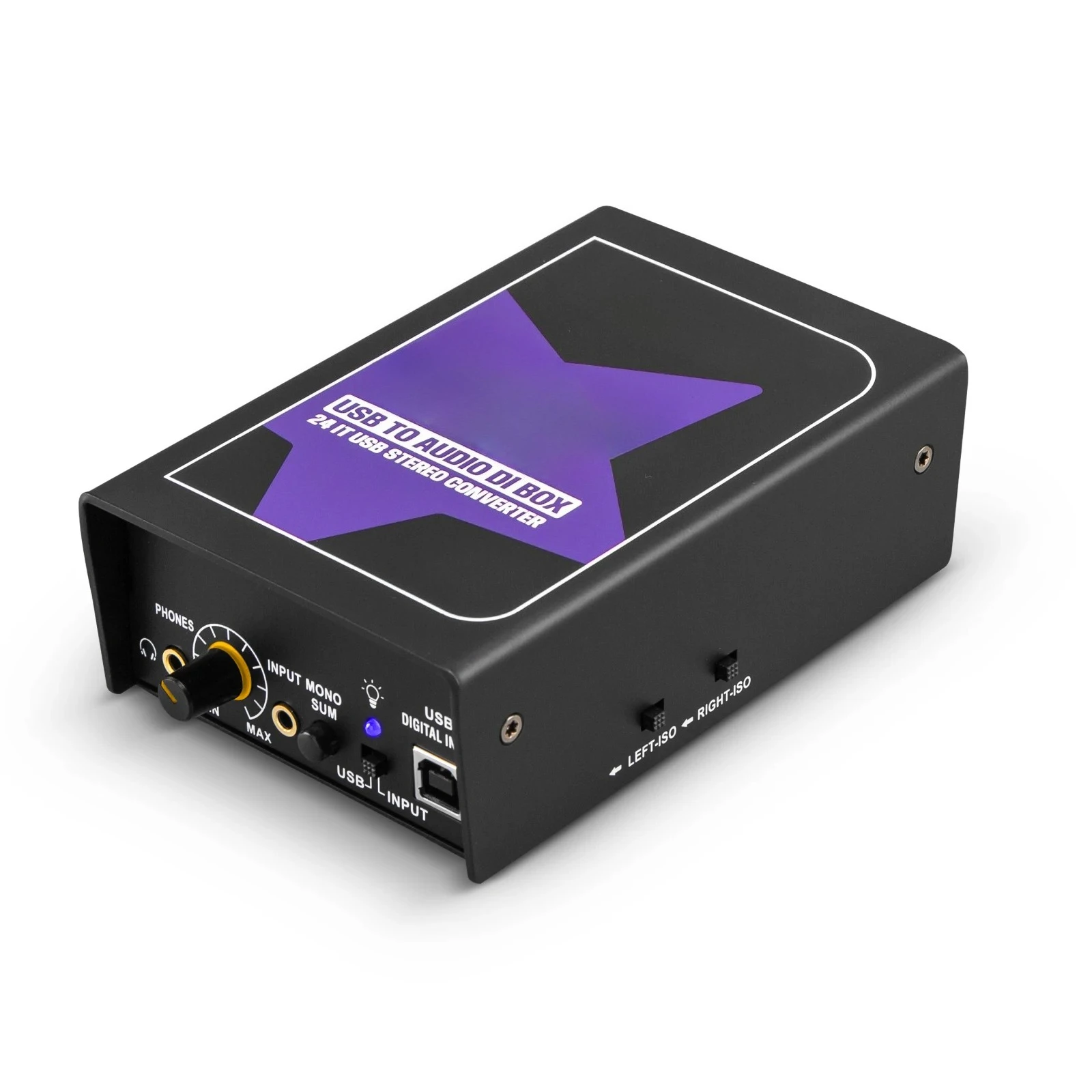 Stereo Direct Box Professional XLR Audio interface 24-192kHz with Ground Lift, for PA /DJ/Live Performance