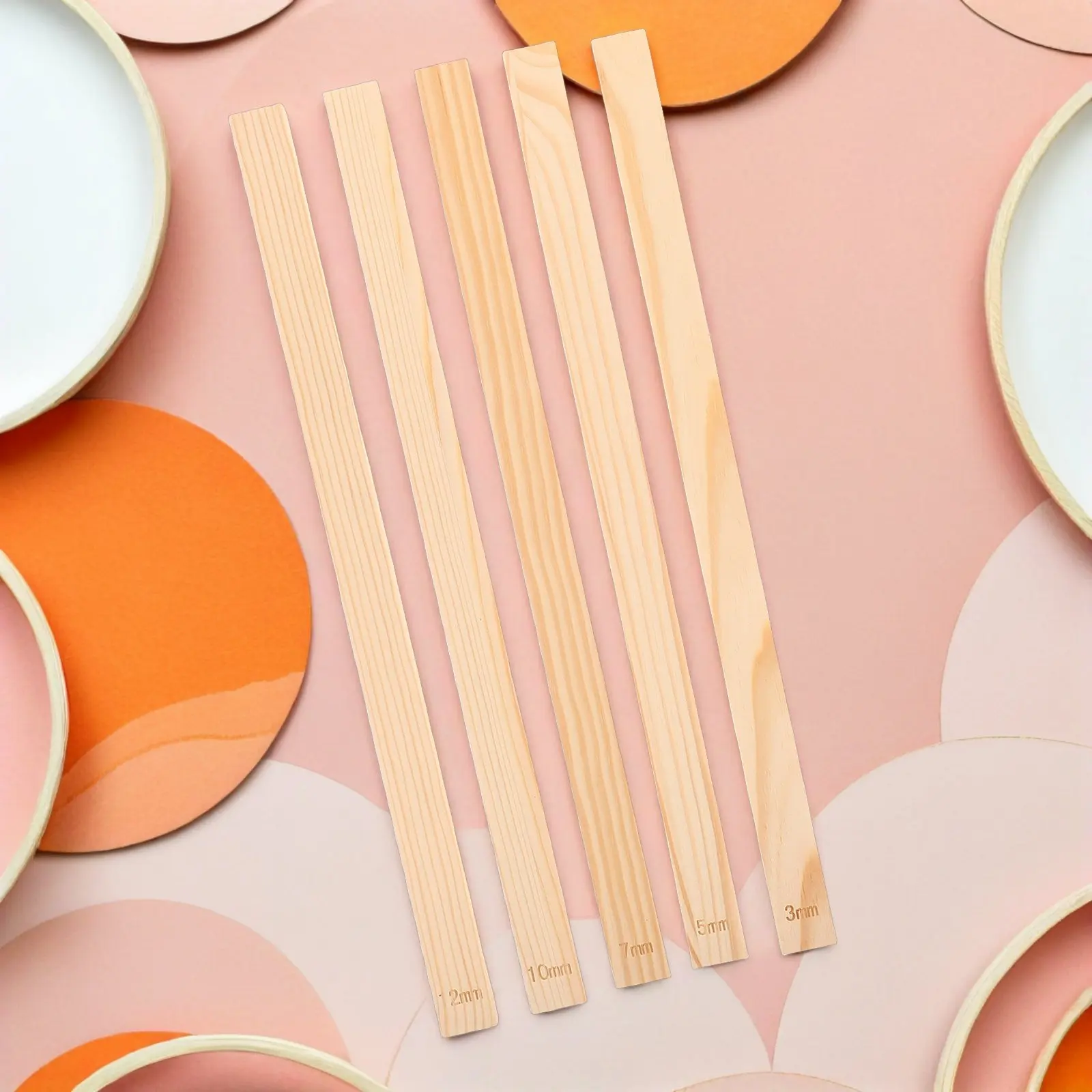 10Pcs Wooden Pottery Thickness Guide Sticks Rectangular Rolling Pin Guides Clay Sculpting Tool for Studios Clay Depth Guides