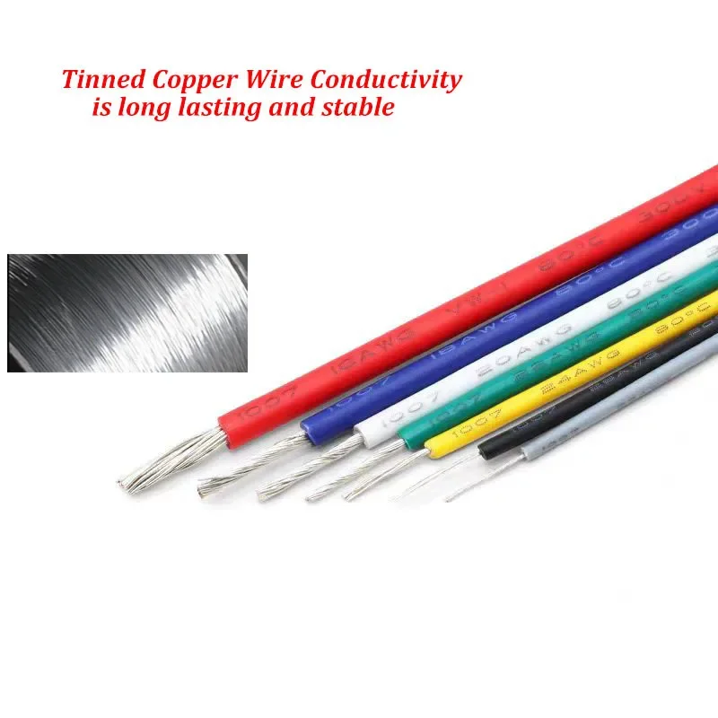 1007 Tinned Copper Wire AWG16 AWG18 AWG20 AWG22 AWG24 AWG26 AWG28 AWG30 High Quality PVC Insulated Copper Wire Spooled For Elect