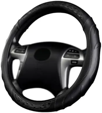 

Чехол на руль из искусственной кожи, полностью черный, 14.5-15 дюймов
