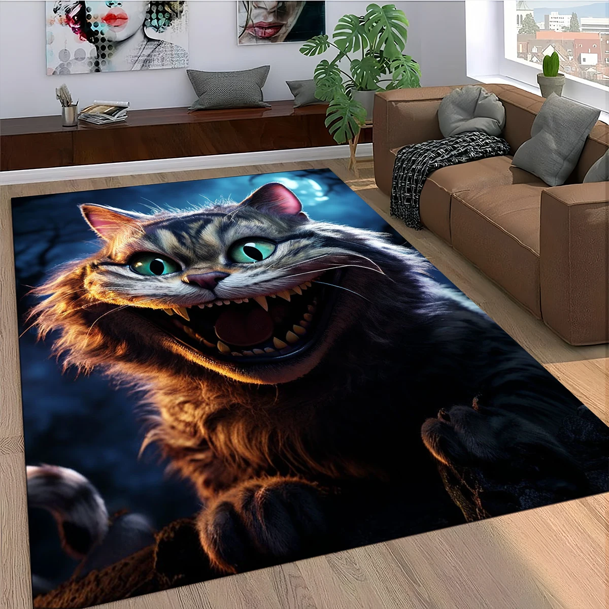 2025 New Cheshire Cat Alice Cartoon Disney Carpet Rug for Bedroom Living Room Home Sofa Decoration,Children Game Decor Floor Mat