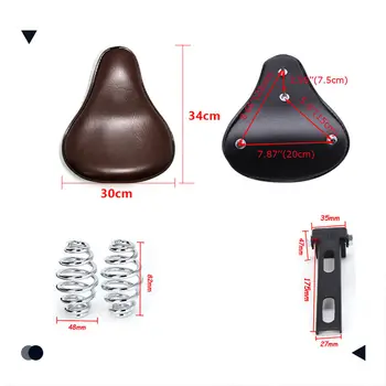 通用摩托車單人座椅,復古風格,附靠墊,或適用於哈雷、Bobber、訂製本田、雅馬哈摩托車的彈簧支架 10 最佳銷售 鮑伯座椅 - №4