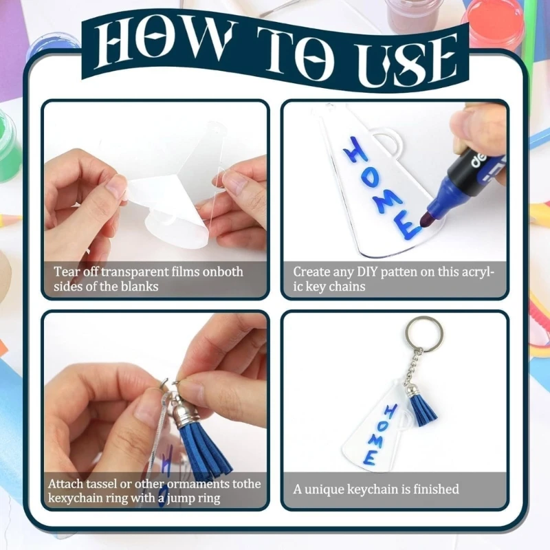 Set of 30 Versatile Amplifier Key Chain Bundle Display Card Pendant Key Chain Set Decoration Acrylic Keyrings Ornament A0KD