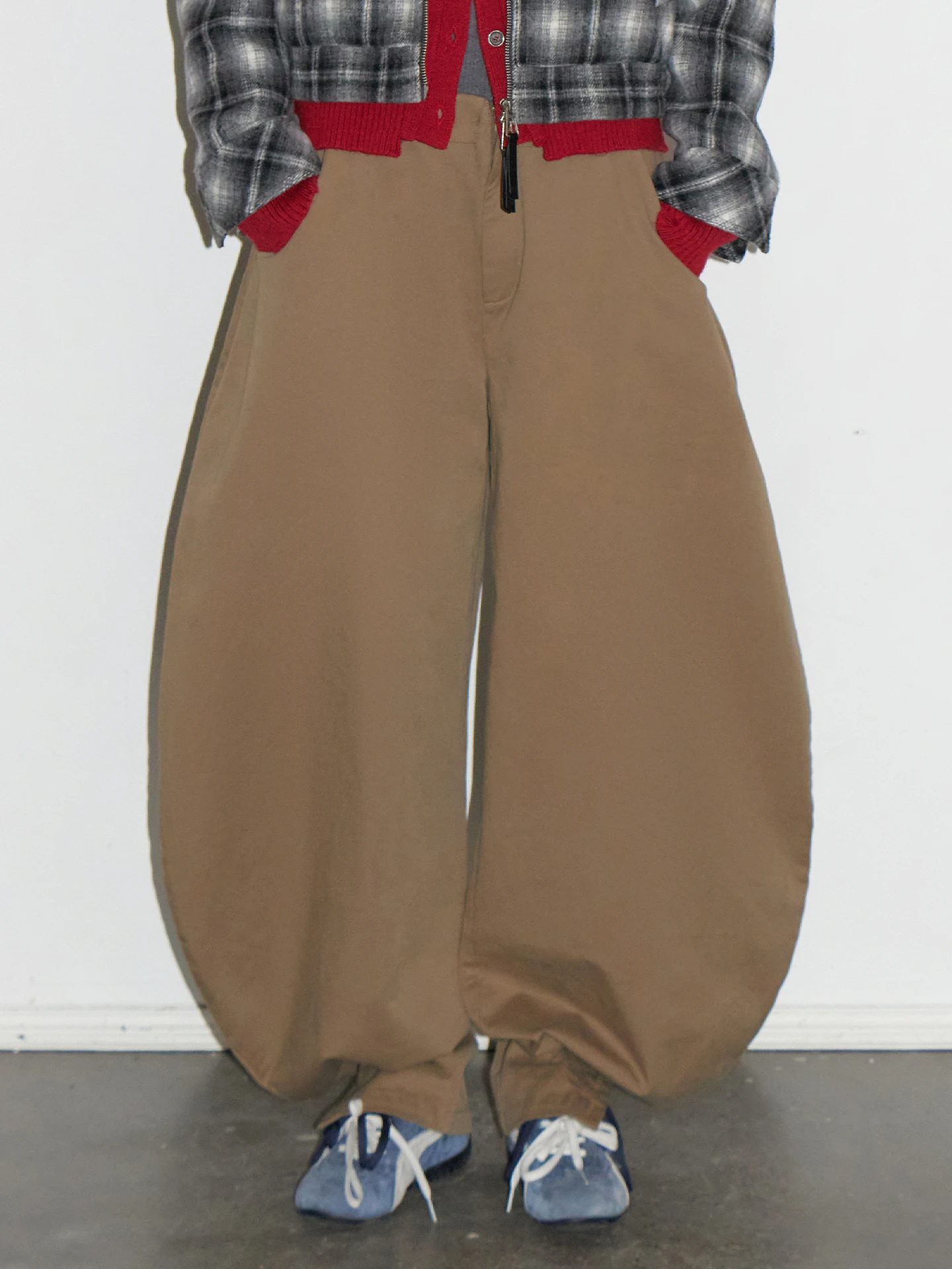 

TearOcean Loose Cotton Casual Pants Women's High Waist Wide Leg Pants Autumn Winter Faion plus Size Trousers