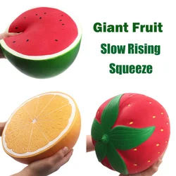 Brinquedo de alívio do estresse super grande fruta gigante squishy lento subindo laranja melancia morango pêssego jumbo macio kawaii squishies brinquedos