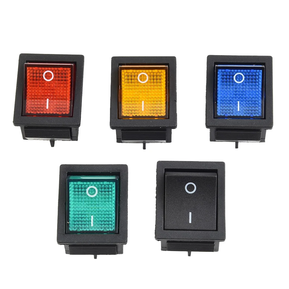 5 قطعة جودة عالية 2 موقف مستطيلة الروك التبديل محطة 4 دبوس أحمر/أزرق/أخضر/برتقالي/أسود 16A @ 250VAC #6