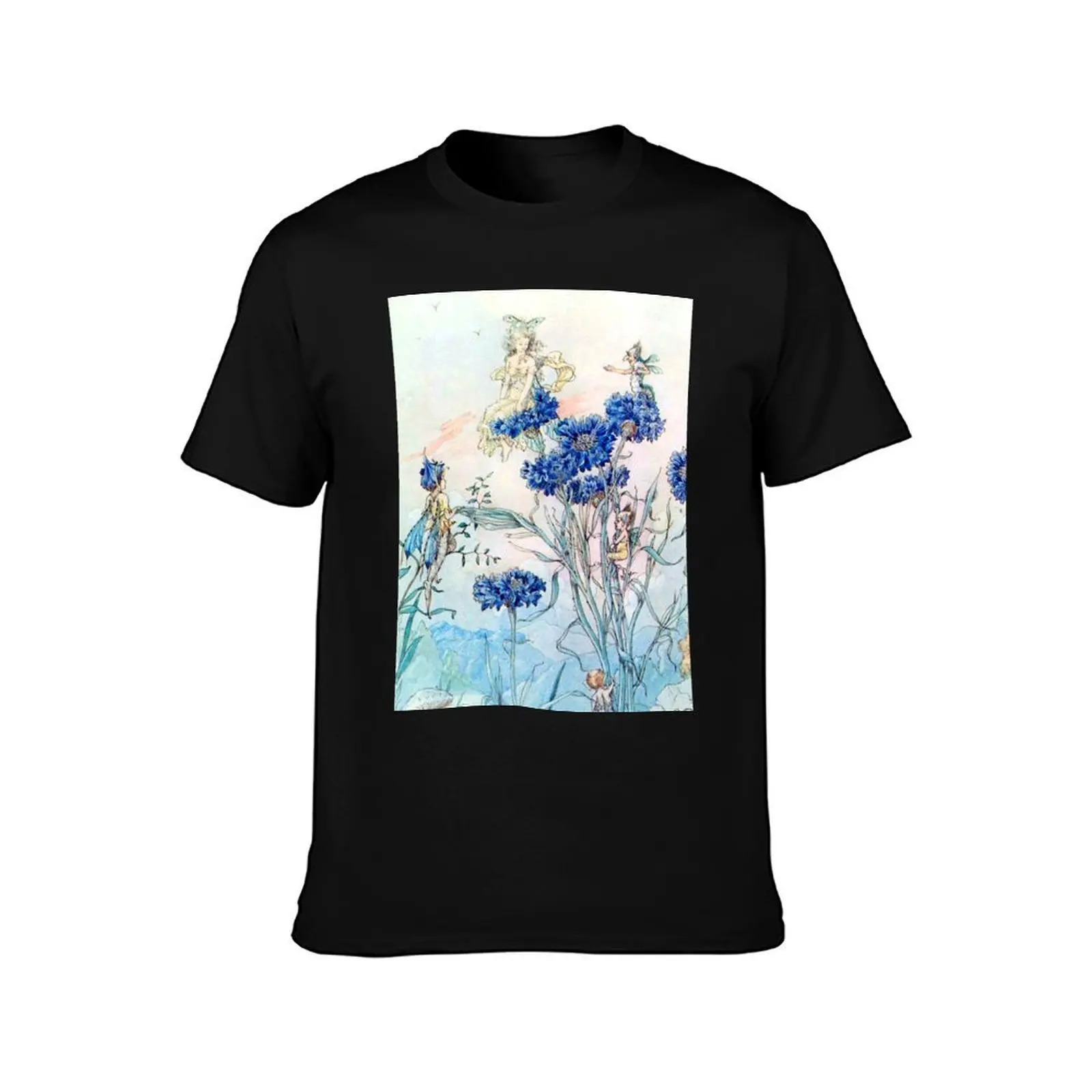 Cornflower Flower Fairies - Harold Gaze T-Shirt, Summer Casual Cotton Tee, Oversized Streetwear Tops, Vintage Graphic Print