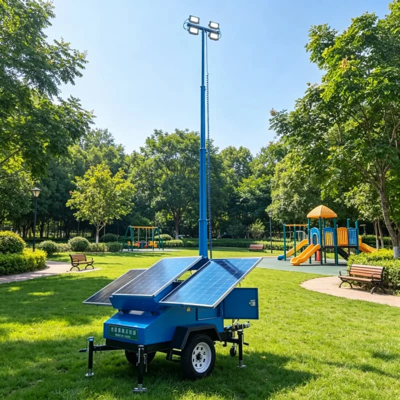 

Heavy Duty Mobile Light Tower 4x300W LED 6m Mast Silent Electric Motor For Residential Construction Urban Roadwork Night