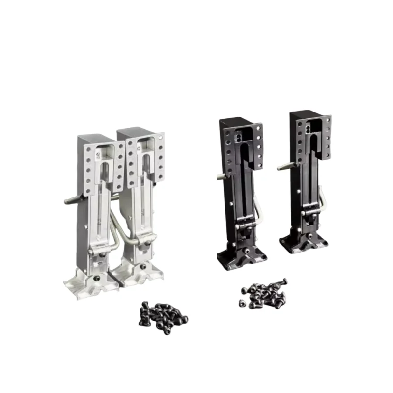 1 Paar schwarze Metallstützbeine für 1/14 Tamiya RC Truck 40-Fuß-Anhänger Sattelzug DIY-Teile LKW DIY-Zubehör Spielzeug – Detail 12