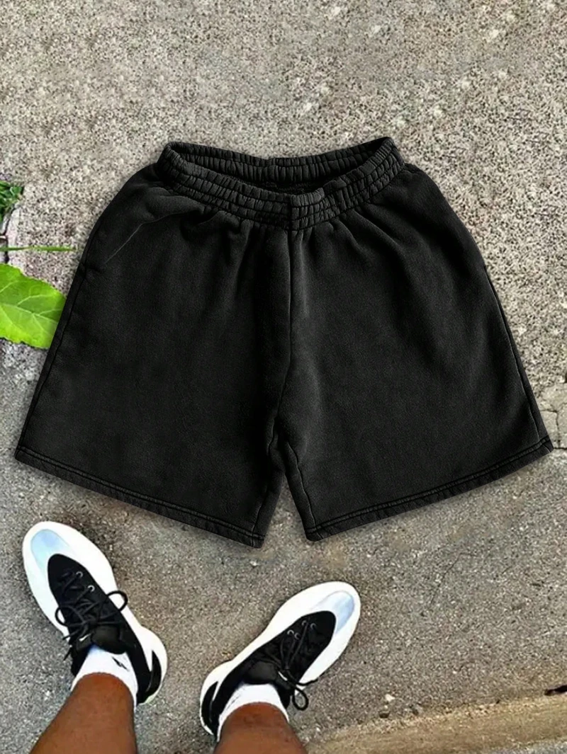 Men Letter Graphic Drawstring Waist Shorts Summer Casual Streetwear Shorts Unisex Fashion New Men's Drawstring Waist