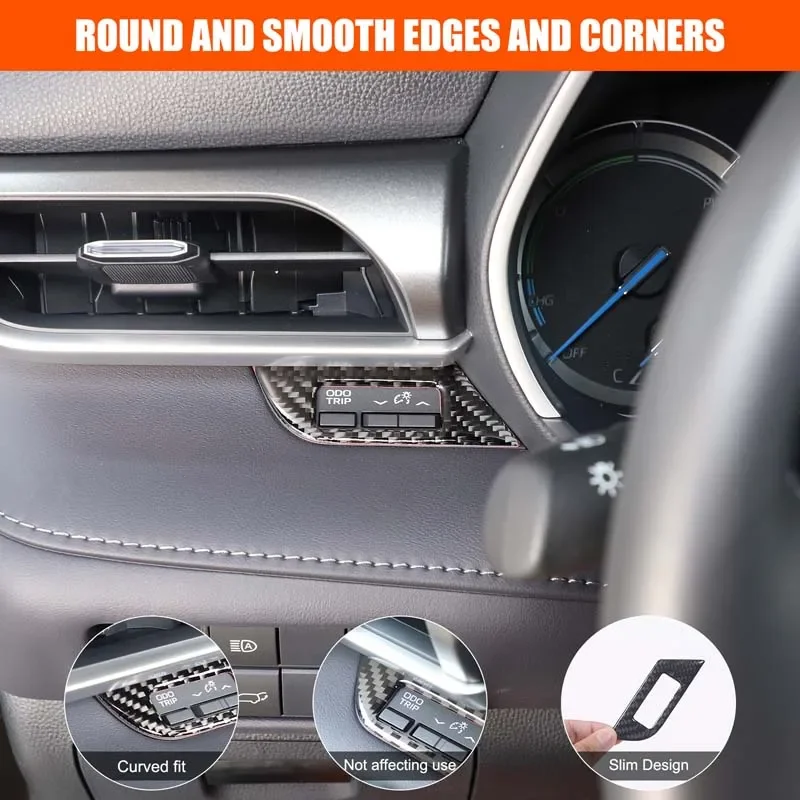 لتويوتا هايلاندر 2022-2025 لينة ألياف الكربون لوحة سيارة كروز سرعة التبديل لوحة ملصق مزخرفة اكسسوارات السيارات #6