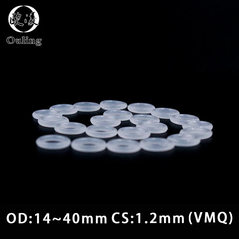 10PCS/lot Silicone Rubber Oring VMQ CS1.2mm OD14/15/16/17/18/19/20/21/22/23/24/25/28/29/34/40mm O-ring  Gasket Silicone O-ring