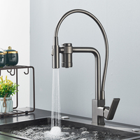 rozin Gun Grey Filter Water Kitchen Faucet Black Pull Down 2 in 1 Sprayer Brass Drinking Tap 360 Swivel Purification Mixer Taps