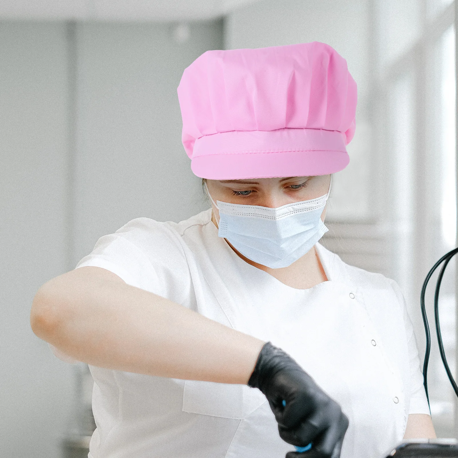 1pc Anti-Hair Loss Women Chef Hat Cotton Mushroom Design Kitchen Bakery Working Cap Reusable Protective Hat For Restaurant