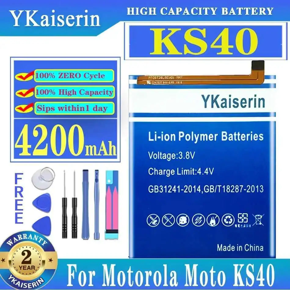 

4200mAh Mobile Phone Battery For Motorola Moto KS40 Premium Replacement Fast Charging
