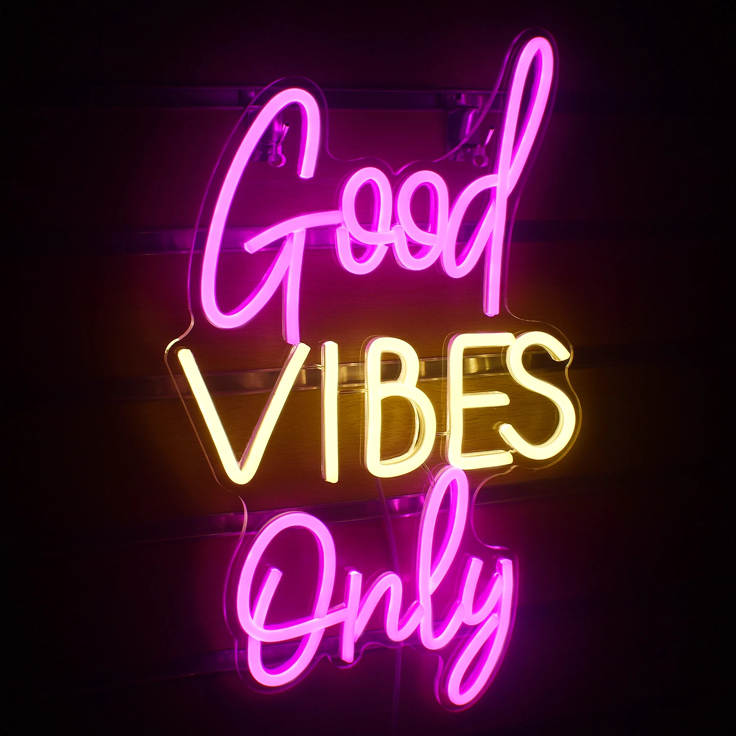 Ineonlife Good Vibes Only Neon Wedding Custom LED Luminous Party Acrylic Room Wall Decoration Mural Romantic Fashion Personality