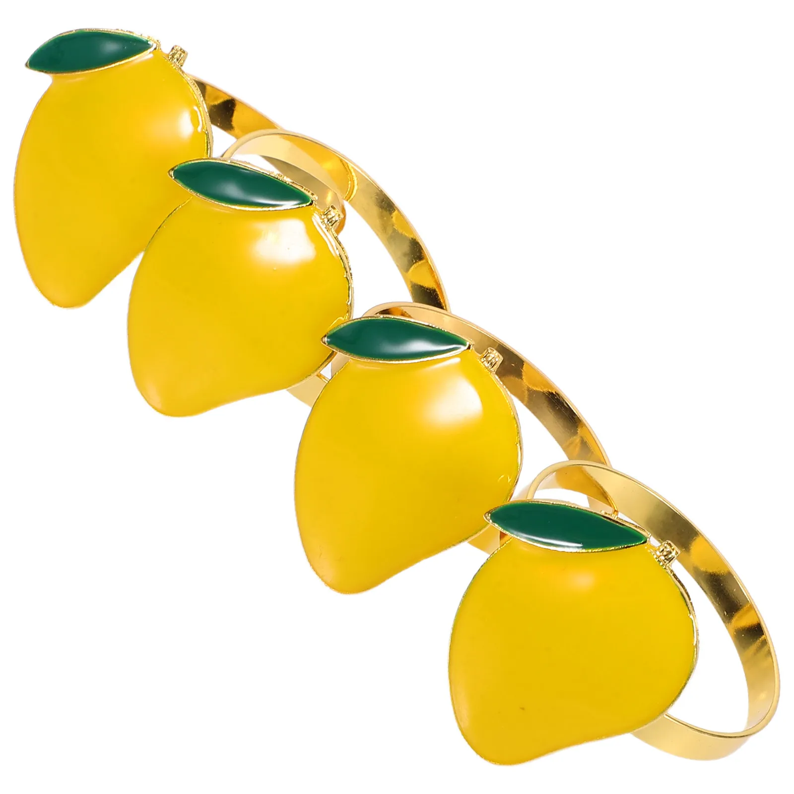 4Pcs Mango Napkin Rings Handcrafted Tropical Design Elegant Table Setting Decor for Thanksgiving Dinner Napkin Clasp