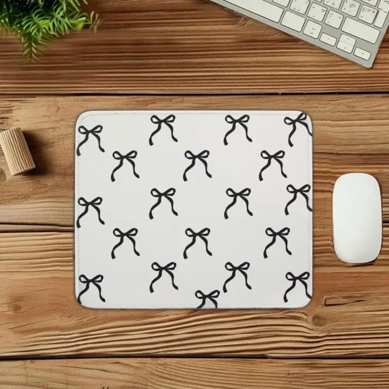 

Elegant Bows Pattern Mouse Pad 20x24cm Smooth Surfaces NonSlip Rubber Base for Office and Gaming 896C