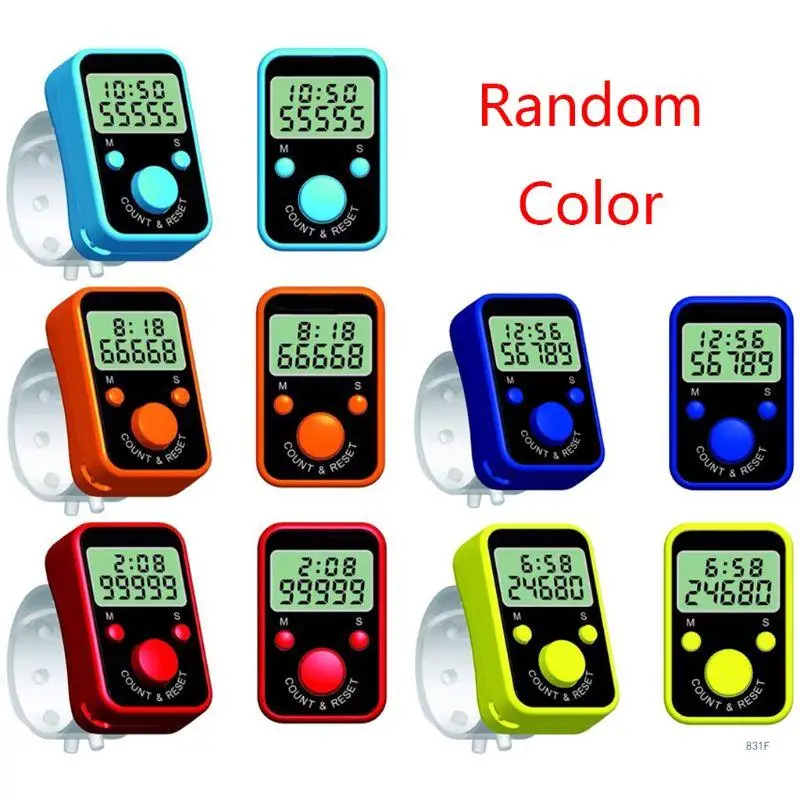 Portable Finger Counter Chanting Electronic Counter with for Time Ring Chanting Register No Color Choice Randomly Send