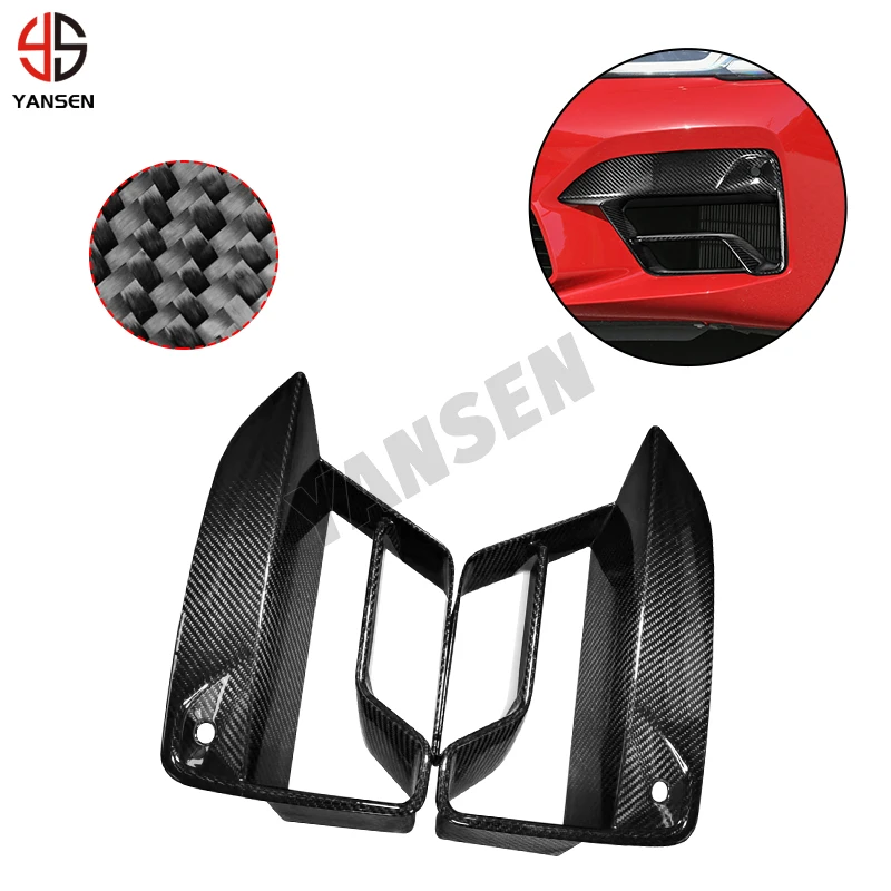 For BMW M5 F90 LCI DRY Carbon Fiber Front Bumper Fog Lamp Frame Cover Sticker Body Kit Exterior Accessories