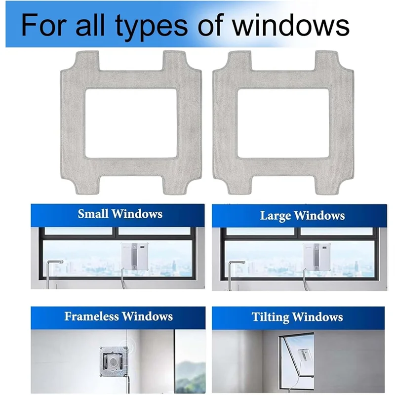 AB43-12PCS Kain Pel Dapat Dicuci Kain Pembersih untuk Ecovacs W2S/W2S PRO Aksesori Pengganti Robot Penyedot Debu Jendela