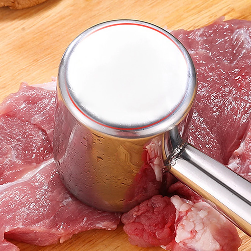 

Meat Hammer Hanging Hole Pork Stainless Steel Tenderizer Steak Pounder Beef Easy to Clean