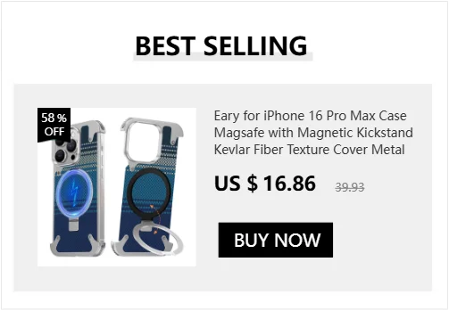 Eary 9-Shaped Phone Case for iPhone 18 17 Pro Max for Magsafe With 90° Lens Holder Stand Metal Frameless Bumper Anti-Drop Shells