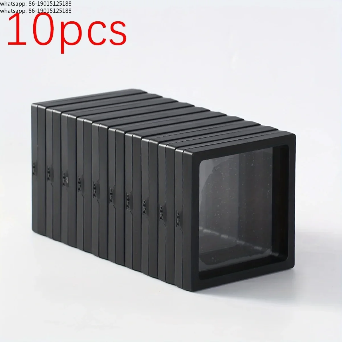 10 pieces, transparent floating display box, plastic film jewelry packaging box, collection and storage box