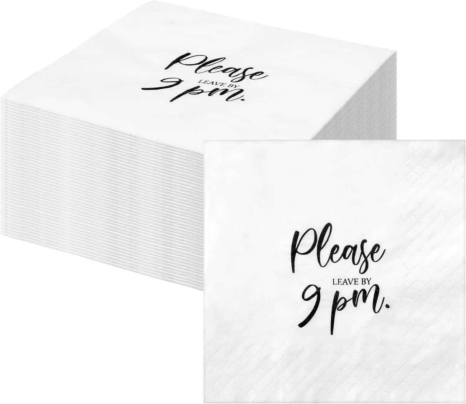 

Disposable Wood Pulp Folding Paper, White Hot Stamping Printed Napkin, Restaurant Cocktail Cake Shop, 100Pcs