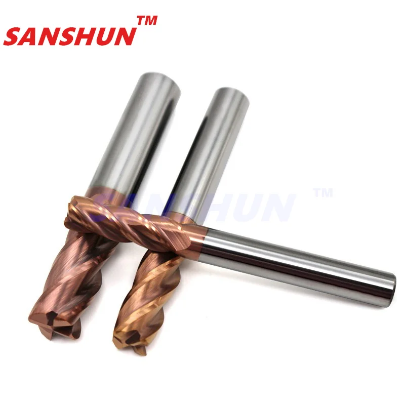 Milling Cutter Alloy Coating Tungsten Steel Tool Cnc 4 blades Maching Hrc55 Endmill Top Milling Cutter Kit Milling Machine Tools